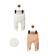 Pantalons duo blanc a points corail